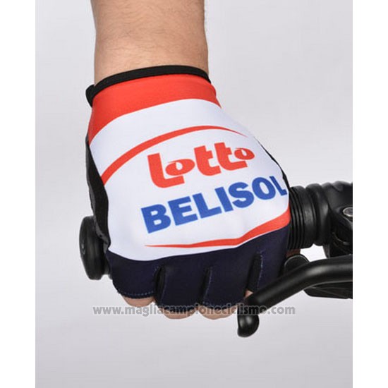 2014 Lotto Guanti Corti Ciclismo Rosso